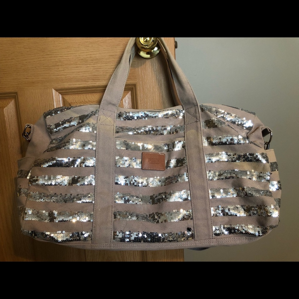 Victoria Secret Pink Gold Duffle Bag
